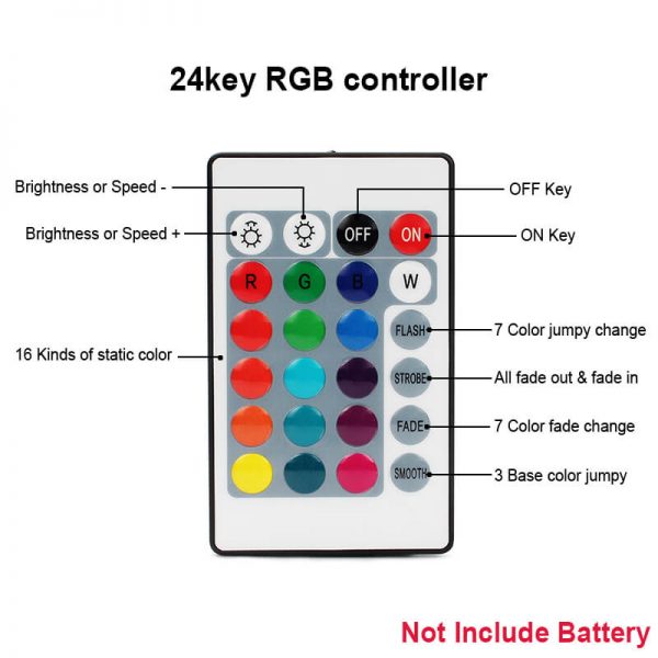 ⁦שלט 24 כפתורים ללדים RGB⁩ – תמונה ⁦3⁩