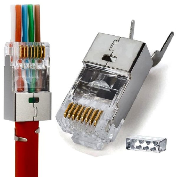 10 יחידות תקע לחיצה CAT7 Plug עם מוביל