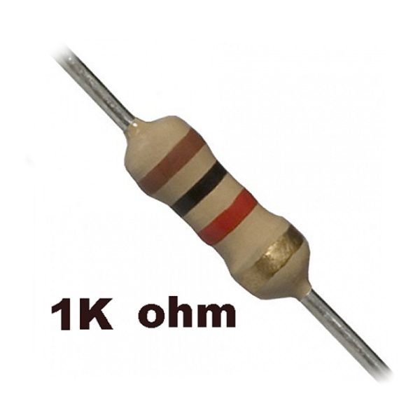 ⁦נגד 10 יחידות באריזה Resistor 1Kohm 0.25 W⁩ – תמונה ⁦2⁩