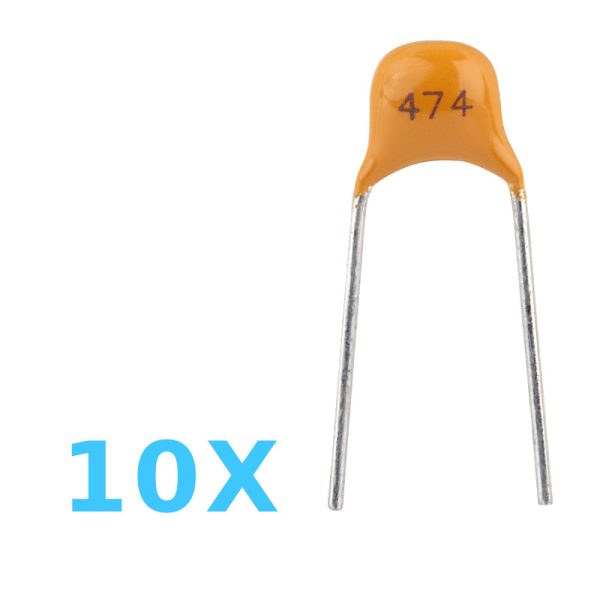 קבל 474 10 יחידות באריזה 0.47uF 470nF