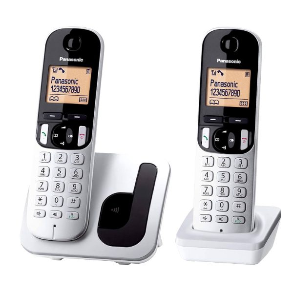 טלפון אלחוטי כפול צבע לבן כסוף פנסוניק KX-TGC212 Panasonic
