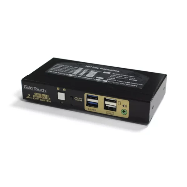 מתג KVM HDMI דו-ערוצי 4K@60Hz עם כבלים ו־USB3.0 – שליטה על 2 מחשבים