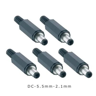 תקע DC להלחמה 2.1 מ"מ - 5.5מ"מ מזלג פנימי 5 יחידות באריזה
