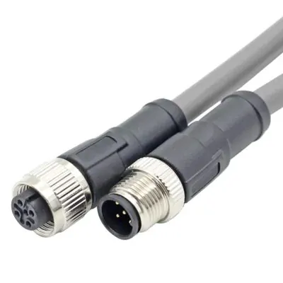 כבל פיקוד M12 5PIN אורך 5 מטר זכר נקבה