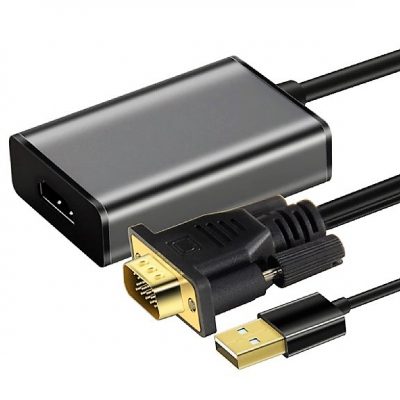 כבל מתאם VGA ל-HDMI מוגבר USB