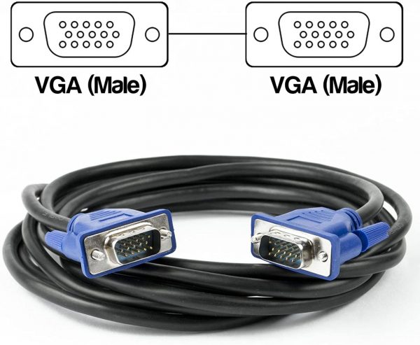 ⁦כבל וידאו VGA זכר ל-VGA זכר לחיבור בין מחשב למסך⁩ – תמונה ⁦2⁩