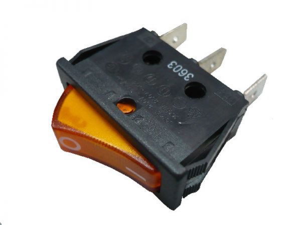 מפסק רוקר יחיד מואר כתום 220V