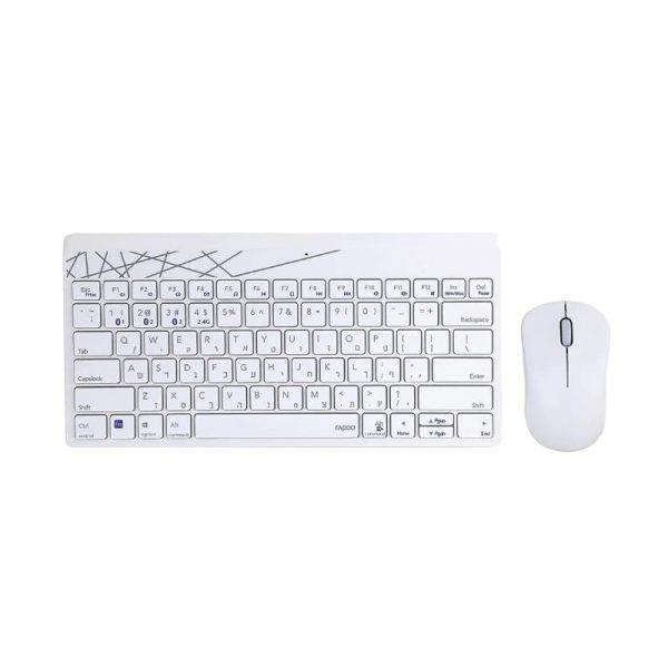 ⁦מקלדת למחשב WIFI + BT לבן בלבד RAPOO⁩ – תמונה ⁦3⁩