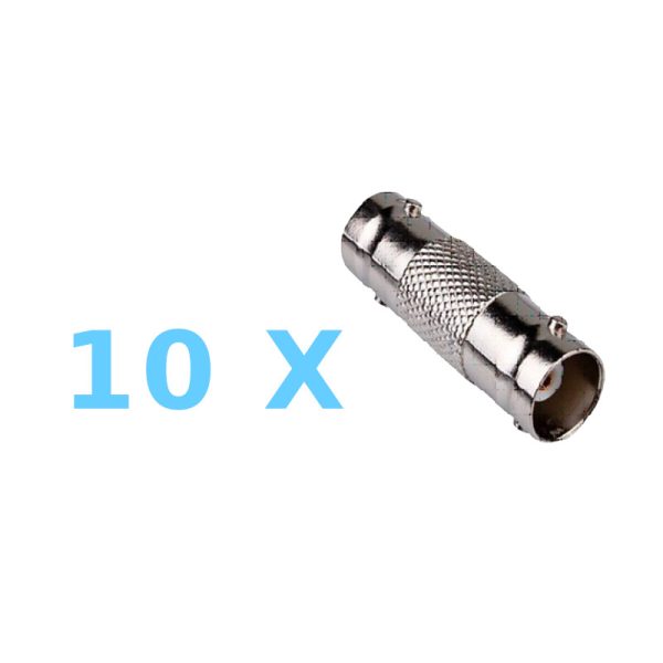 מחבר BNC נקבה נקבה 10 יחידות באריזה