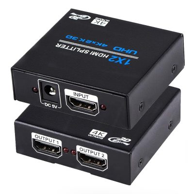 מפצל אקטיבי מוגבר HDMI זכר לשתי HDMI נקבות Splitter 1x2