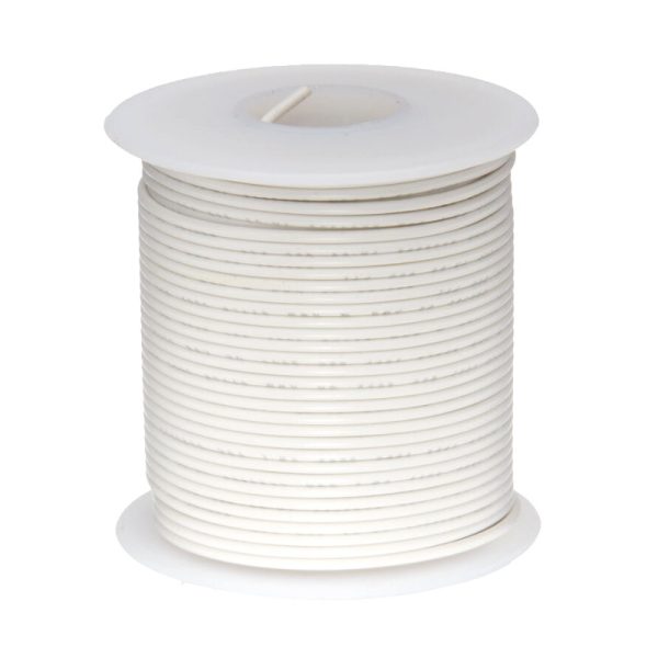 חוט גמיש לבן 30 מטר בגליל לאלקטרוניקה 24AWG