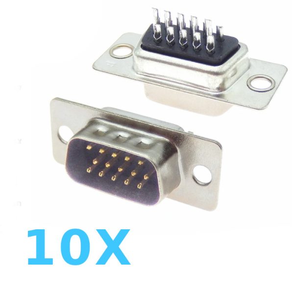 10 יחידות באריזה DB15 VGA זכר 15 פין להלחמה
