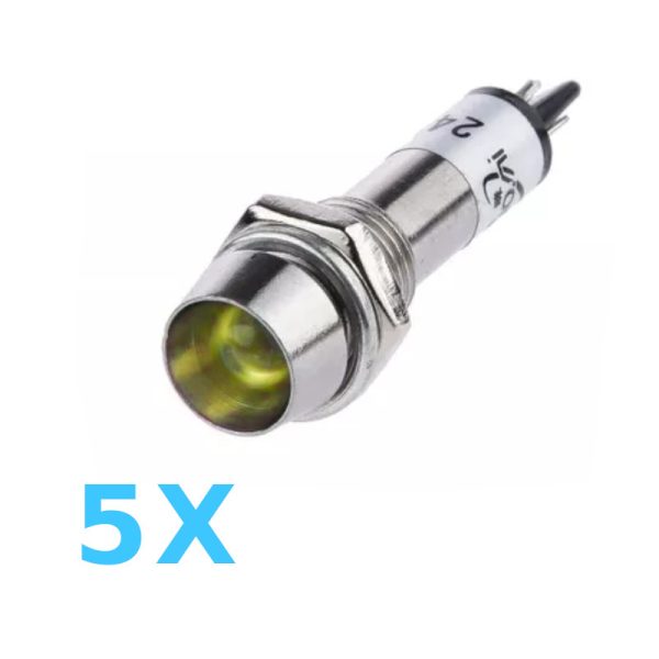 לד פנל בקרה צבע צהוב 8 מ"מ 12VDC