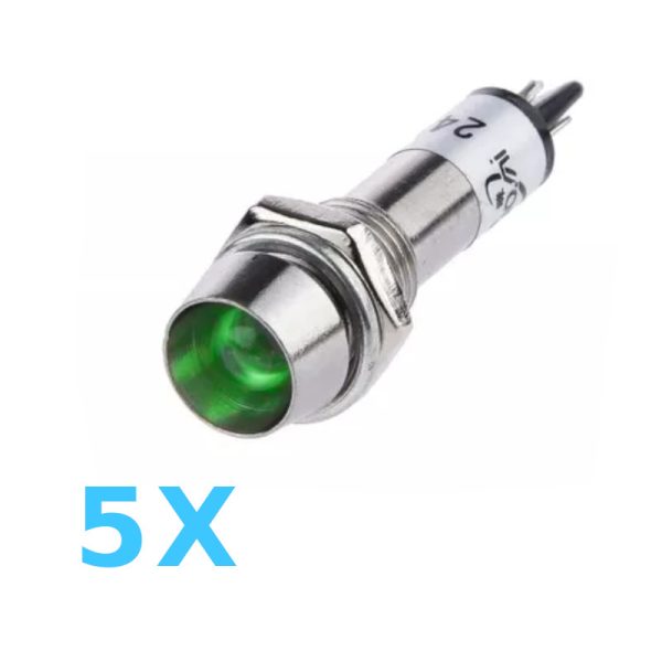 לד פנל בקרה צבע ירוק 8 מ"מ 24VDC