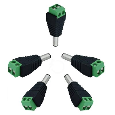 מחבר זכר DC 5.5/2.1 עם ברגים 5 יחידות