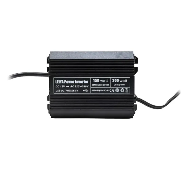 ממיר מתח לרכב 150W מ-12V ל-220V עם חיבור USB