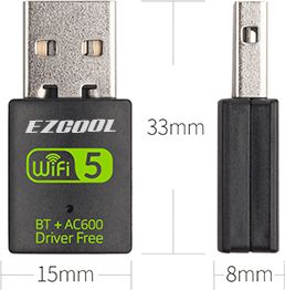 EZCOOL Dual Band + Bluetooth BWA-260 - מתאם WiFi USB