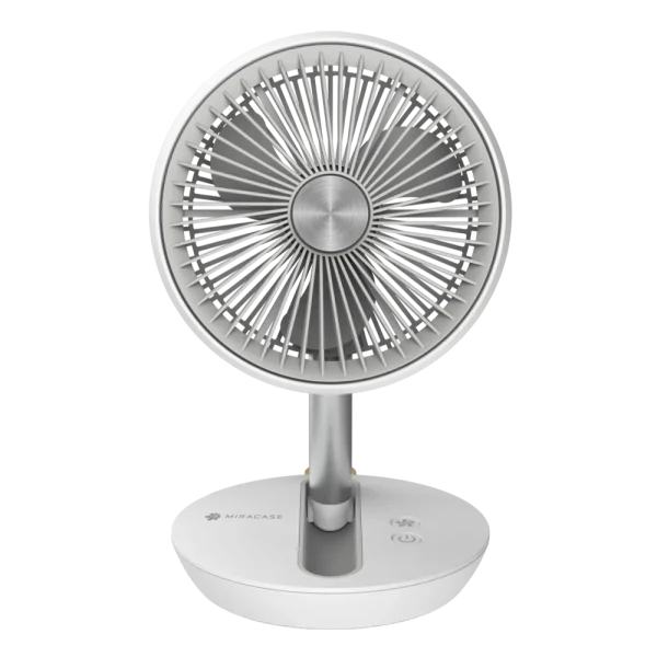 ⁦מאוורר מיני נטען Miracase MRMF650 – לבן, קומפקטי ונייד⁩ – תמונה ⁦2⁩