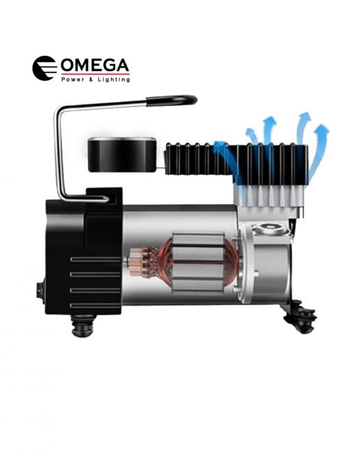 מדחס אוויר OMEGA 12V 150 PSI נייד עם שעון לחץ – תמונה 6