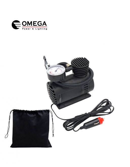 מדחס אוויר OMEGA 12V פלסטיק 250 PSI כולל שעון לחץ – תמונה 3