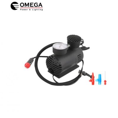 מדחס אוויר OMEGA 12V פלסטיק 250 PSI כולל שעון לחץ