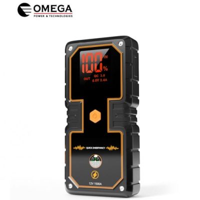 סוללת חירום OMEGA 16000mAh להתנעת רכב 2000A