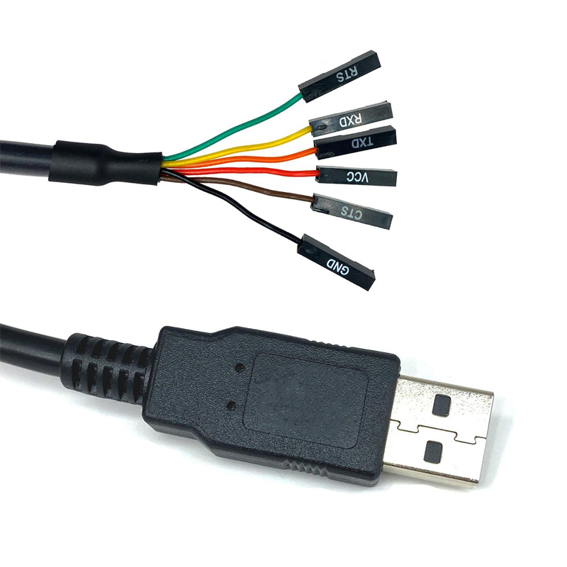 כבל סריאלי USB ל-TTL 3.3V עם 6 פינים נפרדים באורך 1.8 מטר